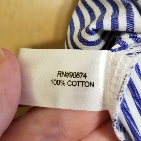 BOSTON PROPER blue/white striped top M - Picture 7 of 7